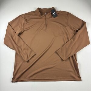 Under Armour UA Movement 1/4 Zip Sweatshirt Tundra Brown Mens 2XL 1387434-253